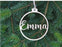Personalized Dog Name Paw Christmas Ornament.