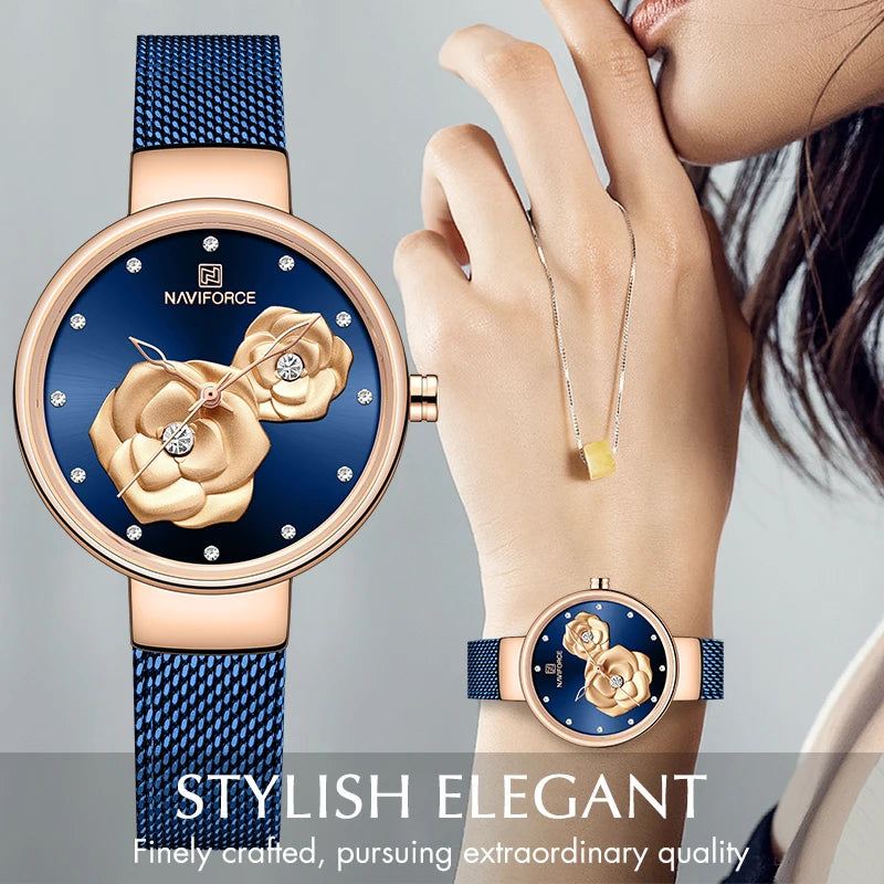Top Luxury Brand Ladies Fashion Stainless Steel Quartz Watch