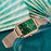 top brand luxury fashion rectangular small green watch ladies ultra-thin waterproof