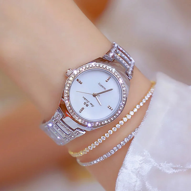 Unusual Gold Women Watches Stainless Steel Ladies Wrist Watch