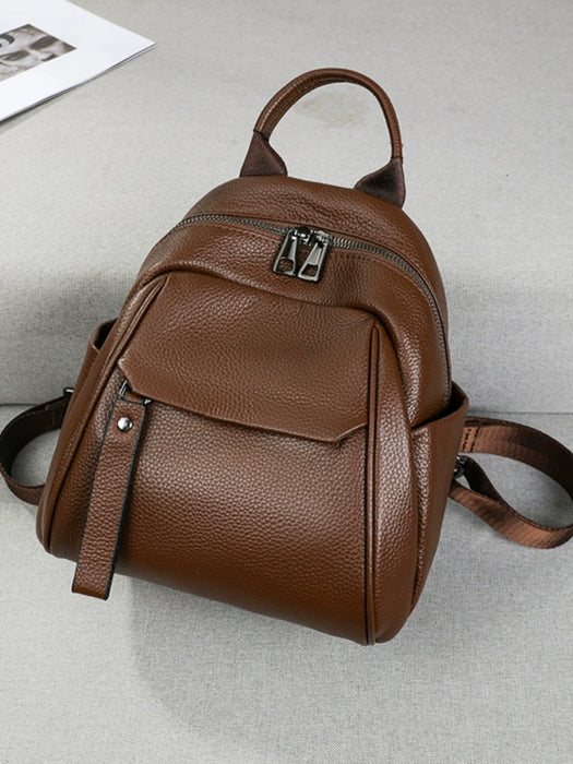 Women's Genuine Full-Grain Leather Backpack