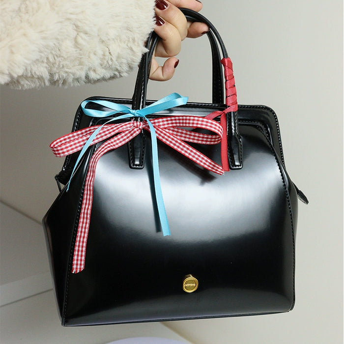 Lememe Retro Glossy School Backpack for Women