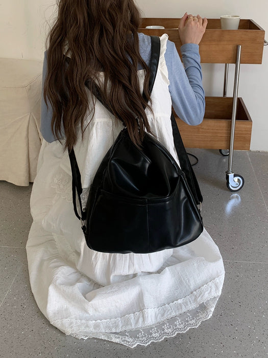 Spring Multi-Functional PU Soft Leather Schoolbag