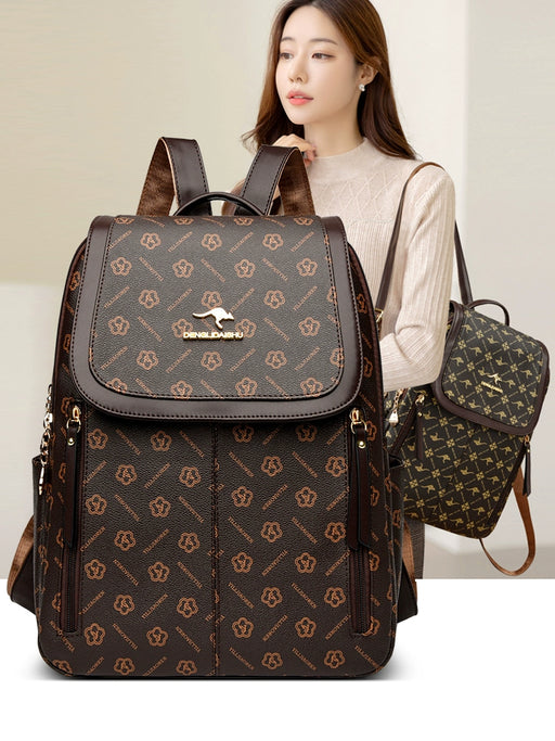 Women’s Large Capacity Leather Travel Backpack
