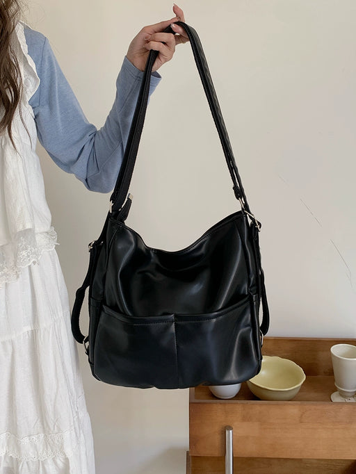 Spring Multi-Functional PU Soft Leather Schoolbag