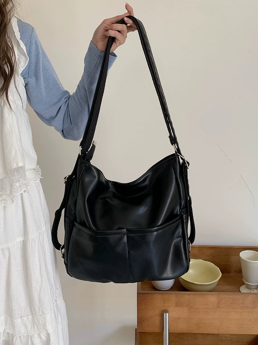 Spring Multi-Functional PU Soft Leather Schoolbag