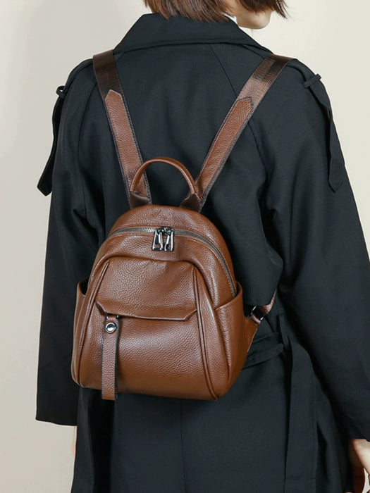 Women's Genuine Full-Grain Leather Backpack