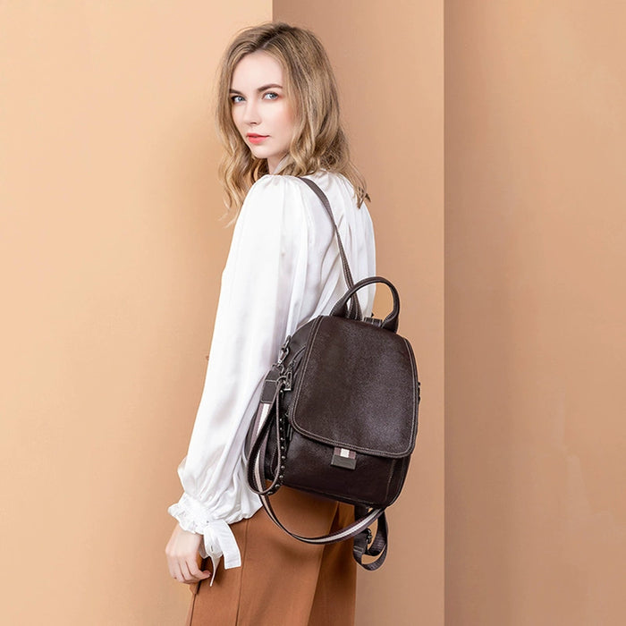 Genuine Leather Women’s Fashion Backpack