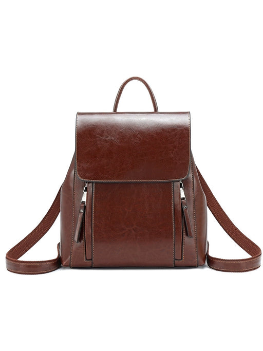 Vintage Genuine Leather Backpack for Women