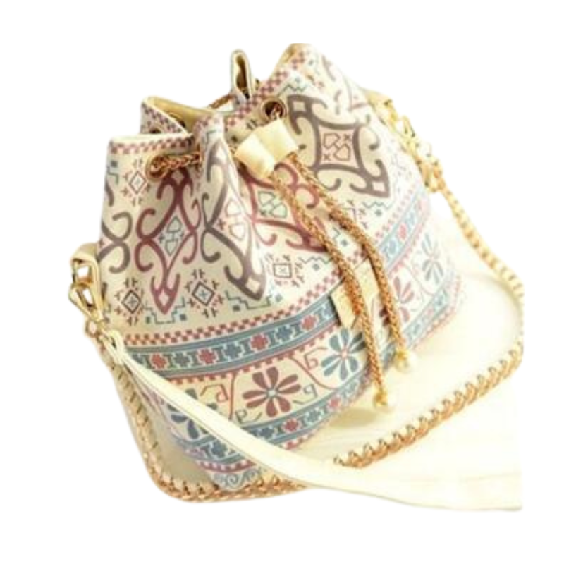 Canvas Drawstring Bucket Bag