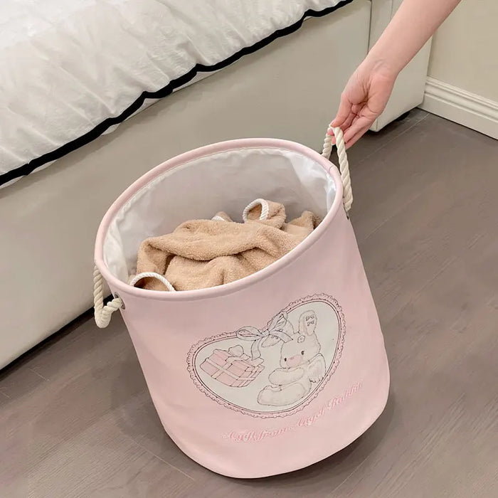 Collapsible Pink Laundry Basket
