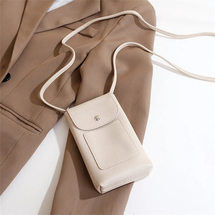 Women Soft Pu Leather Flap Crossbody Bags Fashion Versatile Phone Bag Shoulder Purses Simple Solid Wallet Handbag Travel Purse
