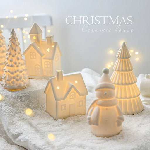 Glowing Christmas Ceramic House Decoration