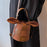 Women's Pail Bag 2023 New Bow Party Cross-body Bag Frosted Woven Portable Bucket Bag 3D Handbag Lovely Chocolate Cylindrical Bag