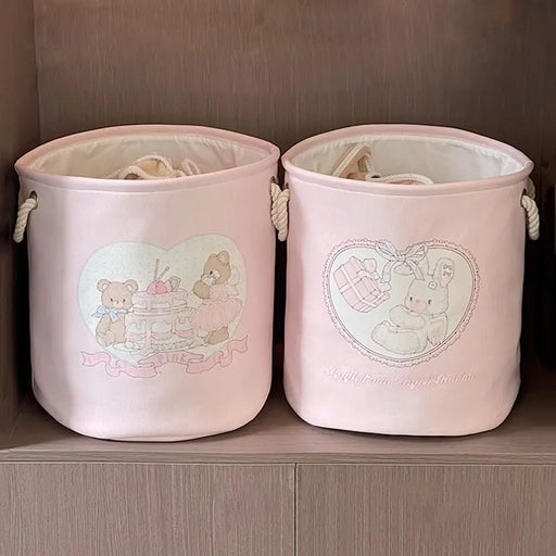 Collapsible Pink Laundry Basket