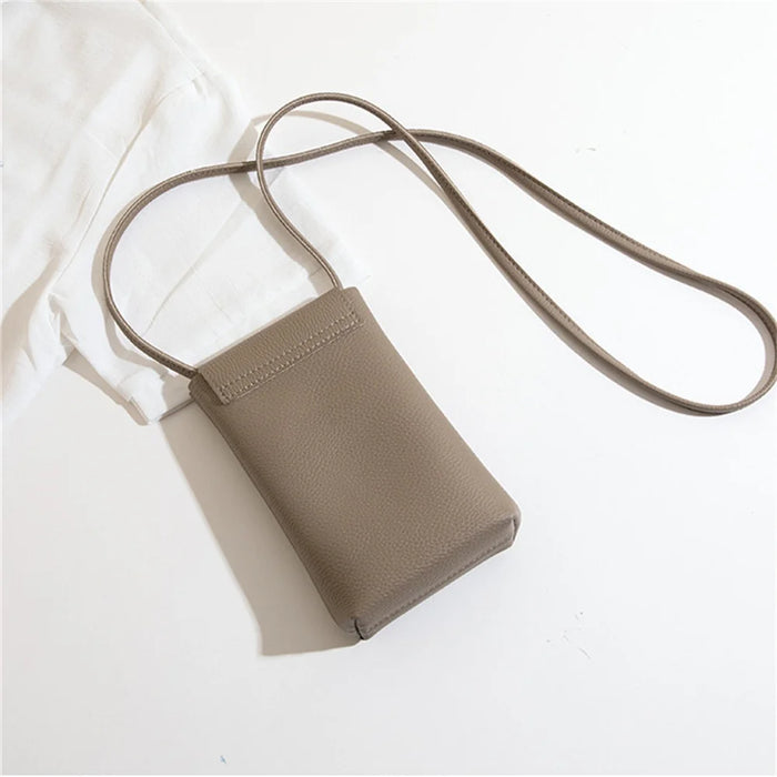 Women Soft Pu Leather Flap Crossbody Bags Fashion Versatile Phone Bag Shoulder Purses Simple Solid Wallet Handbag Travel Purse