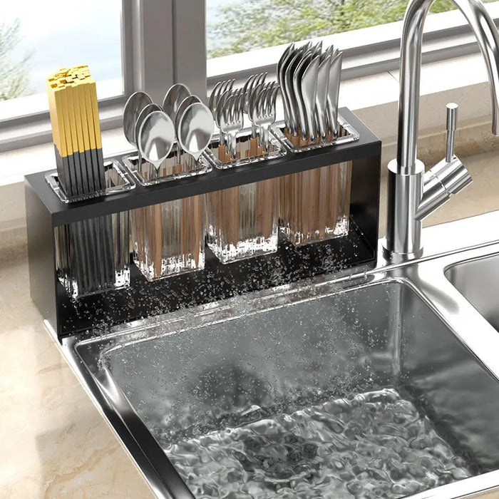 Cutlery Storage Rack with Drain