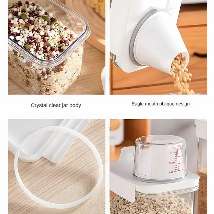 Airtight Food Storage Container with Measuring Cup