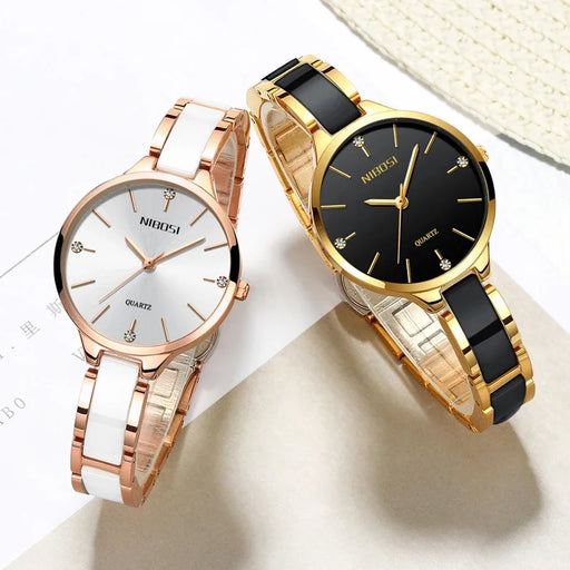 NIBOSI Fashion Women Watches Rose Gold Ladies Bracelet Watches Creative Waterproof Quartz Watches For Women Relogio Feminino