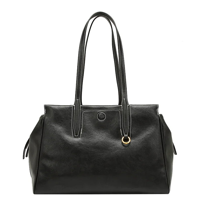2025 Women's Vintage Tote Bag Large Capacity Commuter Shoulder Purse Adjustable Strap Travel Laptop Bag Eco-Friendly Leather