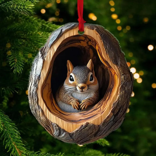 Acrylic Cartoon Forest Christmas Ornaments