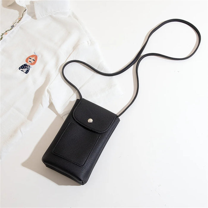 Women Soft Pu Leather Flap Crossbody Bags Fashion Versatile Phone Bag Shoulder Purses Simple Solid Wallet Handbag Travel Purse