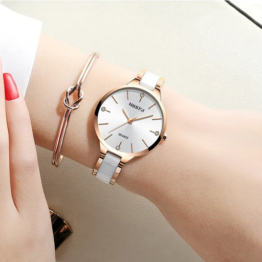 NIBOSI Fashion Women Watches Rose Gold Ladies Bracelet Watches Creative Waterproof Quartz Watches For Women Relogio Feminino