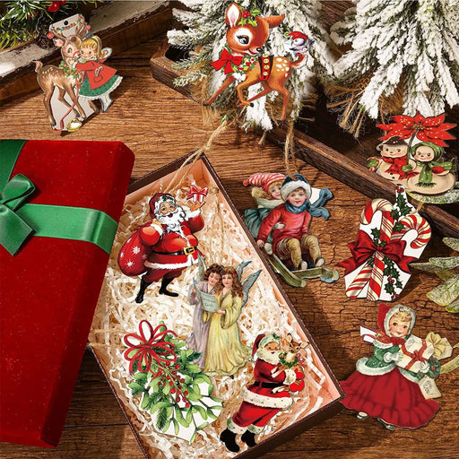 20pcs Christmas Wooden Ornaments