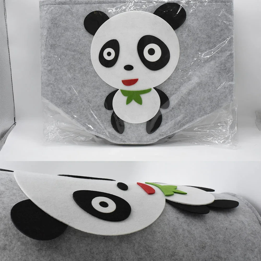 Panda & Dinosaur Felt Toy Storage Basket