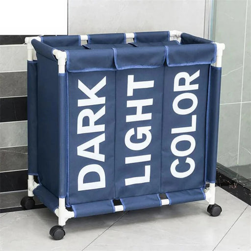3-Grid Dirty Clothes Hamper with Lid