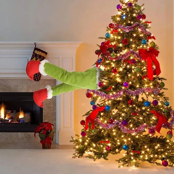 Santa & Elf Legs Plush Christmas Door Decorations