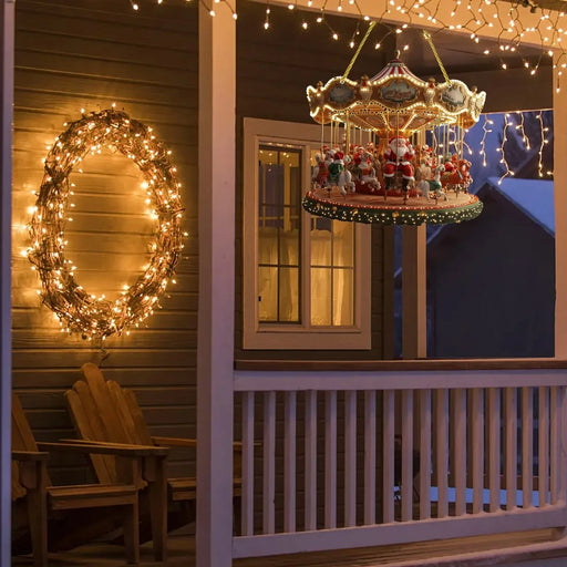 2D Santa Carousel Christmas Hanging Ornament