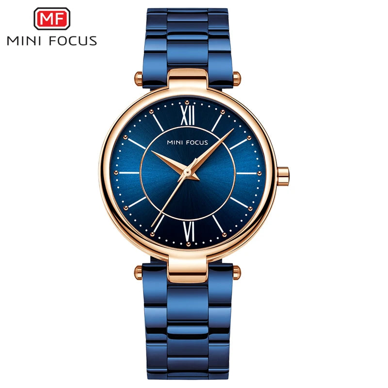Waterproof Blue Stainless Steel Brand Luxury Quartz Watch