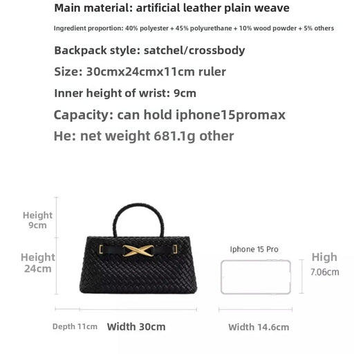 JW PEI Woven Bag Women's New Elora Hand-held Shoulder Messenger Bag French Niche High-end