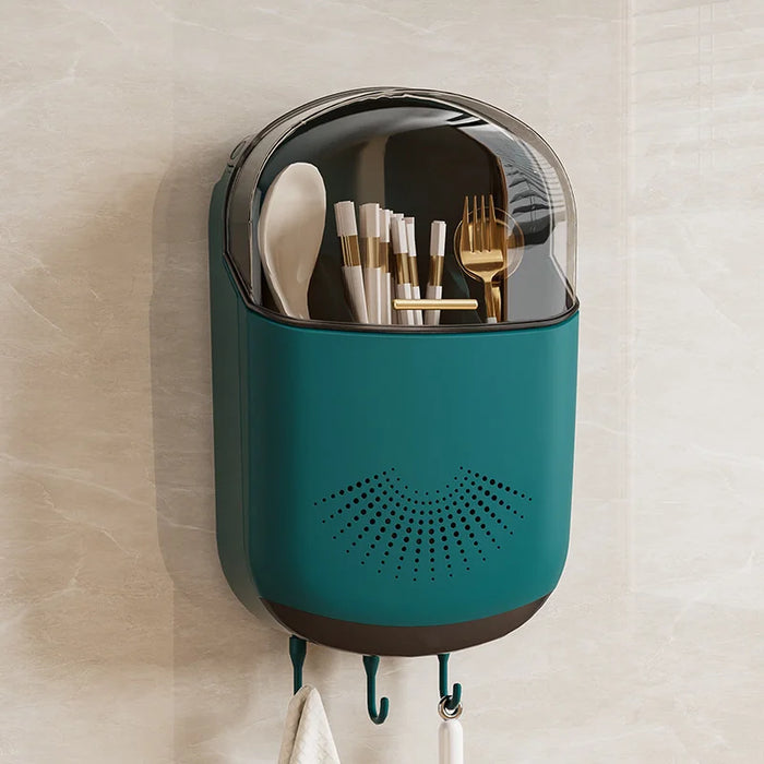 Wall-Mount Kitchen Cutlery Storage Box