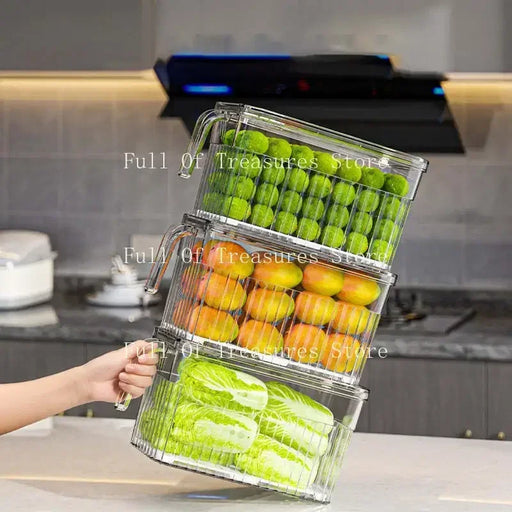 Refrigerator Food Storage Containers with Drain Basket