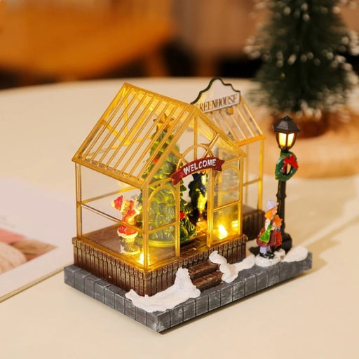 Christmas Musical Greenhouse Ornament with LED Lights