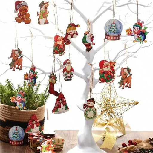 48pcs Wooden Christmas Hanging Ornaments.