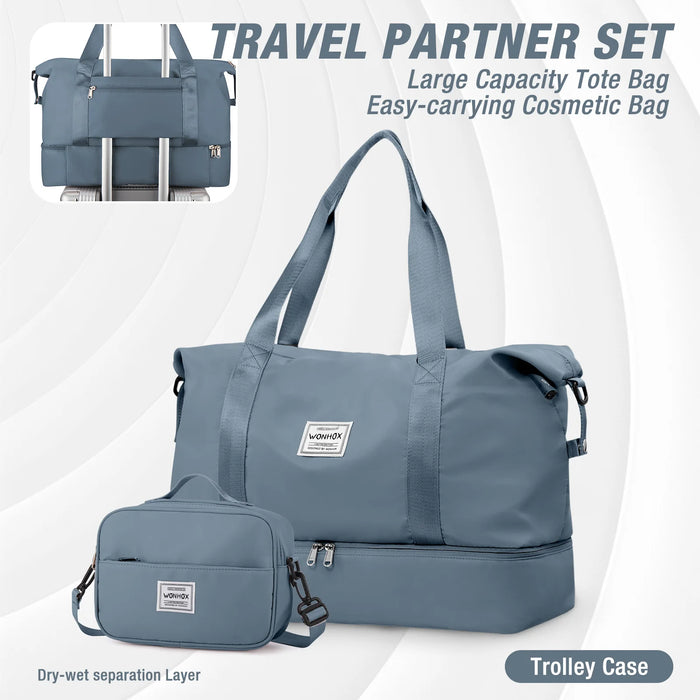 Travel Foldable Duffel Bag for Airlines Carry on Bag for Women Girls Lightweight Large Capacity Sports Weekend Trip Overnigh Bag