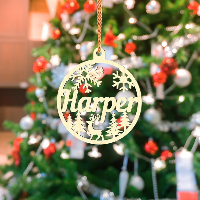 Custom Laser Engraved Family Christmas Ornaments with Names.