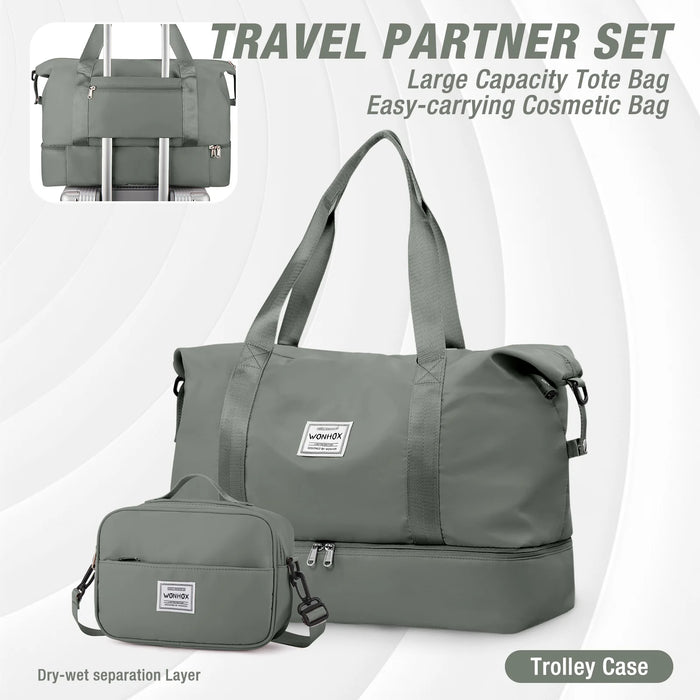 Travel Foldable Duffel Bag for Airlines Carry on Bag for Women Girls Lightweight Large Capacity Sports Weekend Trip Overnigh Bag