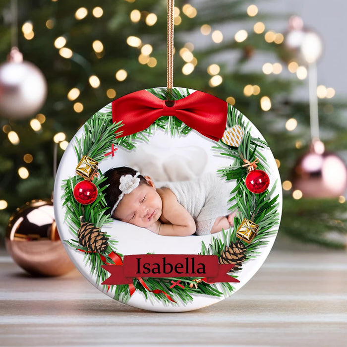 Personalized Baby Christmas Ceramic Ornament