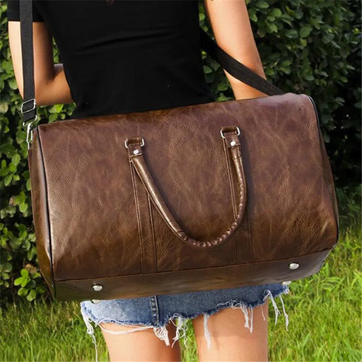 Men’s Large Leather Travel Duffel Bag