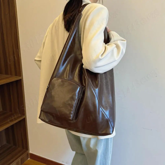 Womens Tote Bag Fashion Shoulder Bags PU Leather with Zipper Pockets Large Hobo Shoulder Bag Shopper Travel Bag Slouchy Hobo Bag