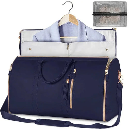 Foldable Women's Travel Convenient Carry-on Clothing Bag Large PU Leather Duffel Bag Women's Business Folding Travel Bag For Man