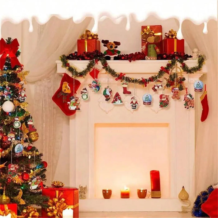 48pcs Wooden Christmas Hanging Ornaments.