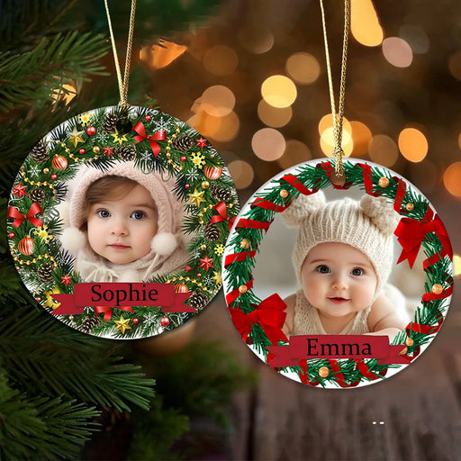 Personalized Baby Christmas Ceramic Ornament
