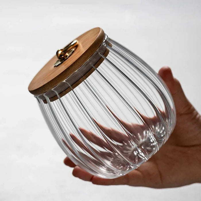 Transparent Glass Storage Jar with Lid