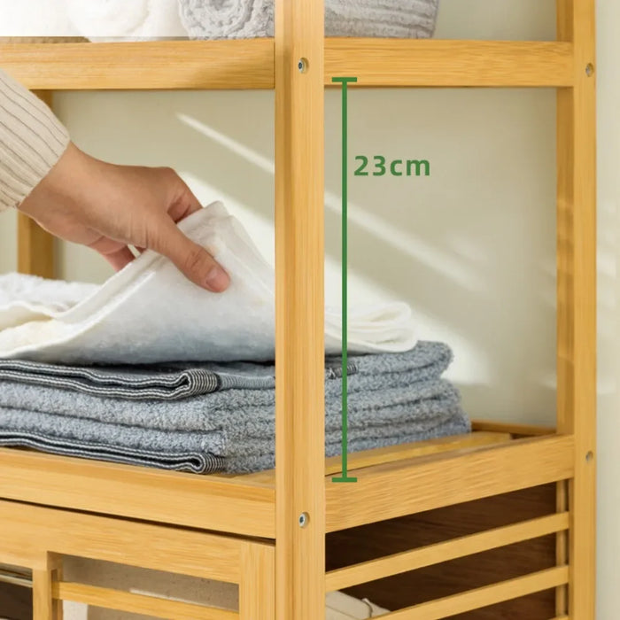 Bamboo Laundry Hamper with Shelf