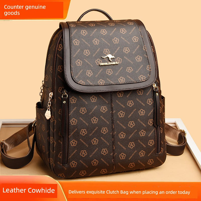 Women’s Large Capacity Leather Travel Backpack